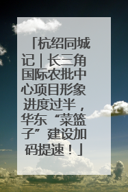 杭绍同城记｜长三角国际农批中心项目形象进度过半，华东“菜篮子”建设加码提速！