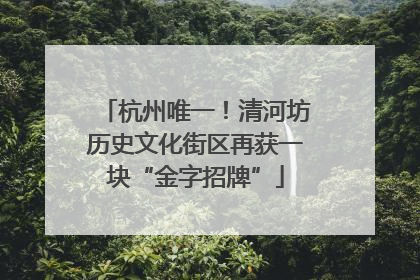 杭州唯一！清河坊历史文化街区再获一块“金字招牌”