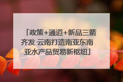 政策+通道+新品三箭齐发 云南打造南亚东南亚水产品贸易新枢纽