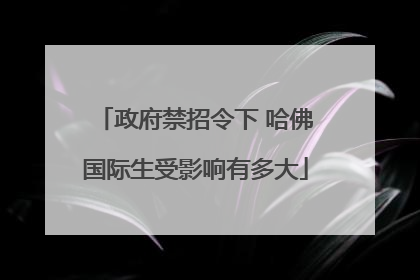 政府禁招令下 哈佛国际生受影响有多大
