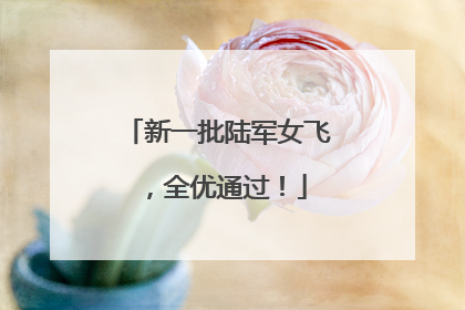新一批陆军女飞，全优通过！