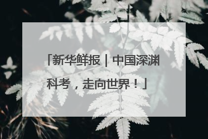 新华鲜报｜中国深渊科考，走向世界！