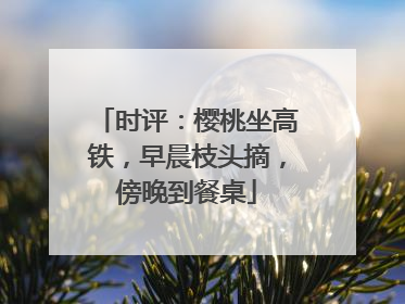 时评：樱桃坐高铁，早晨枝头摘，傍晚到餐桌