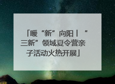 暖“新”向阳丨“三新”领域夏令营亲子活动火热开展