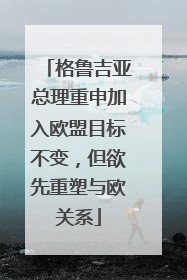 格鲁吉亚总理重申加入欧盟目标不变，但欲先重塑与欧关系
