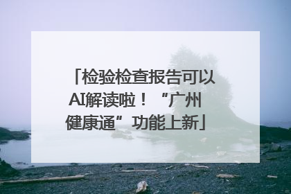 检验检查报告可以AI解读啦！“广州健康通”功能上新