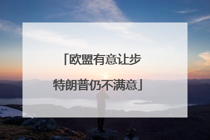欧盟有意让步 特朗普仍不满意