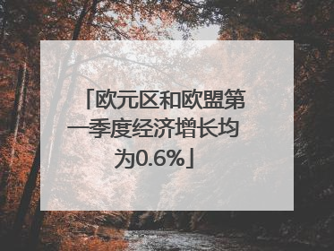 欧元区和欧盟第一季度经济增长均为0.6%