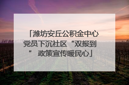 潍坊安丘公积金中心党员下沉社区“双报到” 政策宣传暖民心