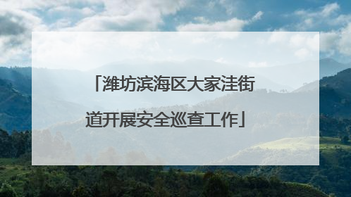 潍坊滨海区大家洼街道开展安全巡查工作
