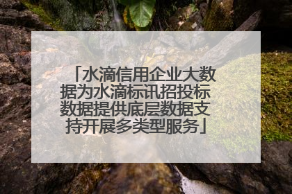 水滴信用企业大数据为水滴标讯招投标数据提供底层数据支持开展多类型服务