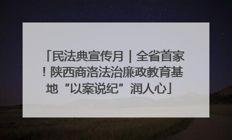 民法典宣传月｜全省首家！陕西商洛法治廉政教育基地“以案说纪”润人心