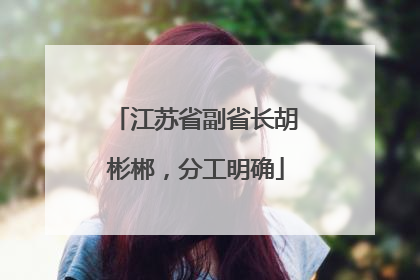 江苏省副省长胡彬郴，分工明确