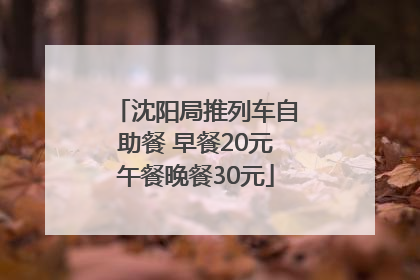 沈阳局推列车自助餐 早餐20元午餐晚餐30元