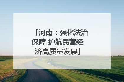 河南：强化法治保障 护航民营经济高质量发展