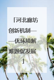 河北廊坊创新机制——优环境解难题促发展