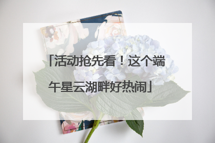活动抢先看！这个端午星云湖畔好热闹