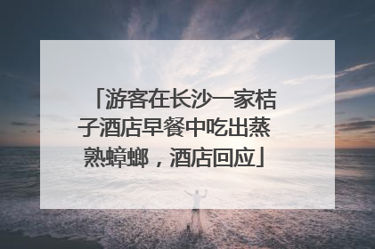 游客在长沙一家桔子酒店早餐中吃出蒸熟蟑螂，酒店回应