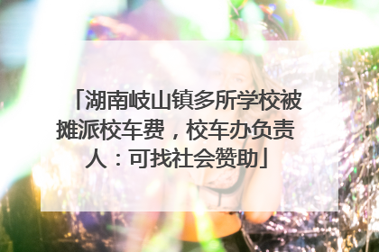 湖南岐山镇多所学校被摊派校车费，校车办负责人：可找社会赞助