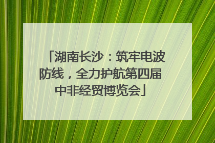 湖南长沙：筑牢电波防线，全力护航第四届中非经贸博览会