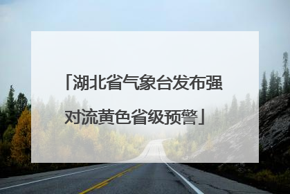湖北省气象台发布强对流黄色省级预警