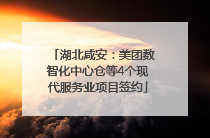 湖北咸安：美团数智化中心仓等4个现代服务业项目签约