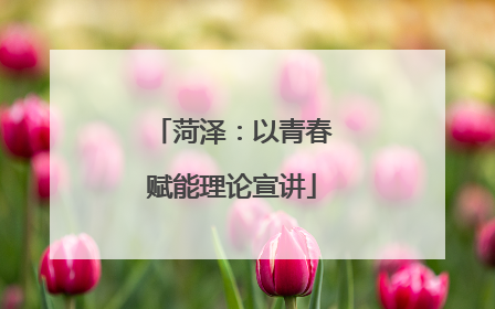 菏泽：以青春赋能理论宣讲