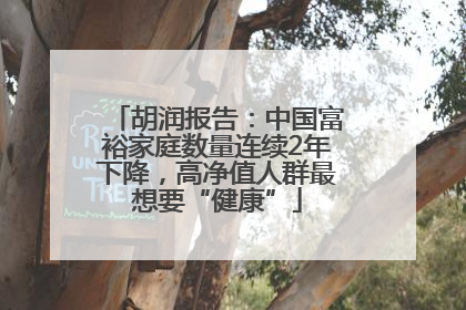 胡润报告：中国富裕家庭数量连续2年下降，高净值人群最想要“健康”