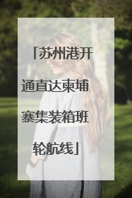 苏州港开通直达柬埔寨集装箱班轮航线