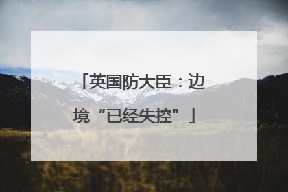英国防大臣：边境“已经失控”