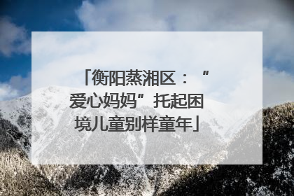 衡阳蒸湘区：“爱心妈妈”托起困境儿童别样童年