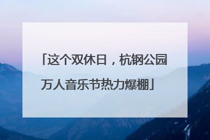 这个双休日，杭钢公园万人音乐节热力爆棚