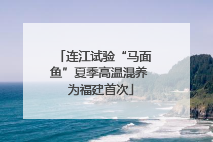连江试验“马面鱼”夏季高温混养 为福建首次