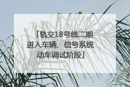 轨交18号线二期进入车辆、信号系统动车调试阶段