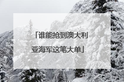 谁能抢到澳大利亚海军这笔大单