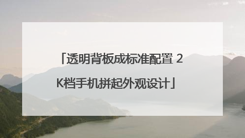 透明背板成标准配置 2K档手机拼起外观设计