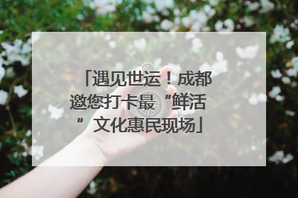 遇见世运！成都邀您打卡最“鲜活”文化惠民现场