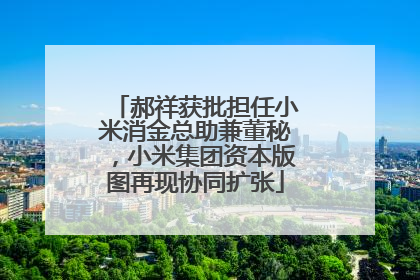 郝祥获批担任小米消金总助兼董秘，小米集团资本版图再现协同扩张