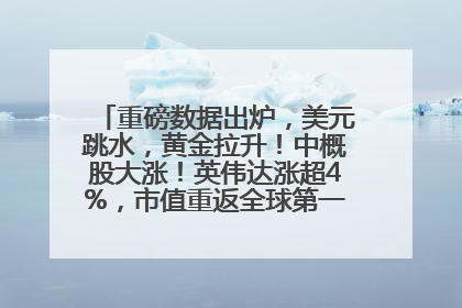 重磅数据出炉，美元跳水，黄金拉升！中概股大涨！英伟达涨超4%，市值重返全球第一！黄仁勋计划出售至多600万股股票
