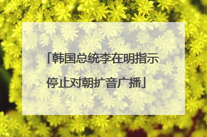 韩国总统李在明指示停止对朝扩音广播