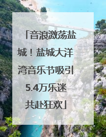 音浪激荡盐城！盐城大洋湾音乐节吸引5.4万乐迷共赴狂欢