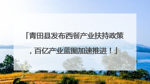 青田县发布西餐产业扶持政策，百亿产业蓝图加速推进！