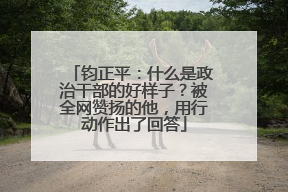 钧正平：什么是政治干部的好样子？被全网赞扬的他，用行动作出了回答