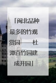 闽北品种最多的竹观赏园——杜潭百竹园建成开园