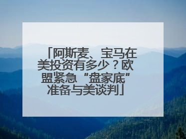 阿斯麦、宝马在美投资有多少？欧盟紧急“盘家底”准备与美谈判