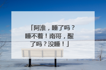 阿淮，睡了吗？睡不着！南哥，醒了吗？没睡！