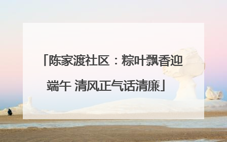 陈家渡社区：粽叶飘香迎端午 清风正气话清廉
