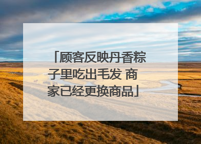 顾客反映丹香粽子里吃出毛发 商家已经更换商品