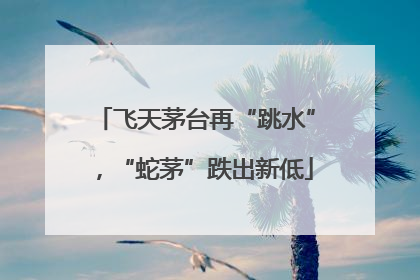 飞天茅台再“跳水”，“蛇茅”跌出新低