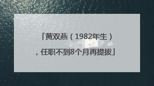 黄双燕（1982年生），任职不到8个月再提拔